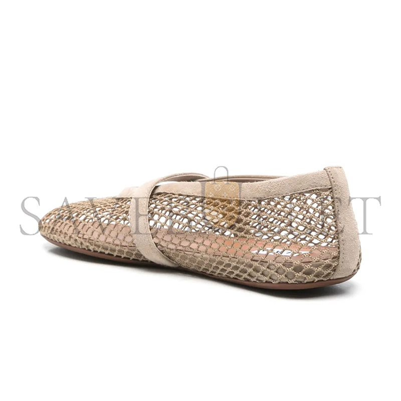 A1a1a SUEDE TRIMMED FISHNET BALLET FLATS AA3A029TK061-824